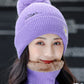 Personality Thickened Solid Hat&Scarf Set