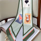 3 Colors Cartoon Poker Printed Silk Scarf