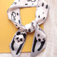 Original Flower&Letter Print Hair Band&Silk Scarf