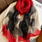 Simple Contrast Color Silk Blended Shawl&Scarf