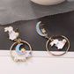 Artistic Retro Asymmetric Printing Earrings