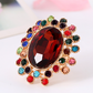 Full Diamond Crystal Glass Open Adjustable Ring