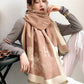 Printed Contrast Color Imitation Cashmere Shawl Scarf