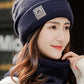 Casual Solid Color Keep Warm Knitted Scarf&Hat Two Pieces Set
