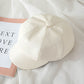Stylish PU Solid Color Simple Casual Beret Hat