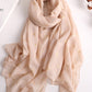 Elk Print Solid Color Simple Silk Shawl&Scarf