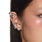Heart Shape Synthetic Opal Necklace Stud Earrings Ring Ear Clip