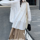 Loose Vintage Stand Collar Long Sleeve Shirt