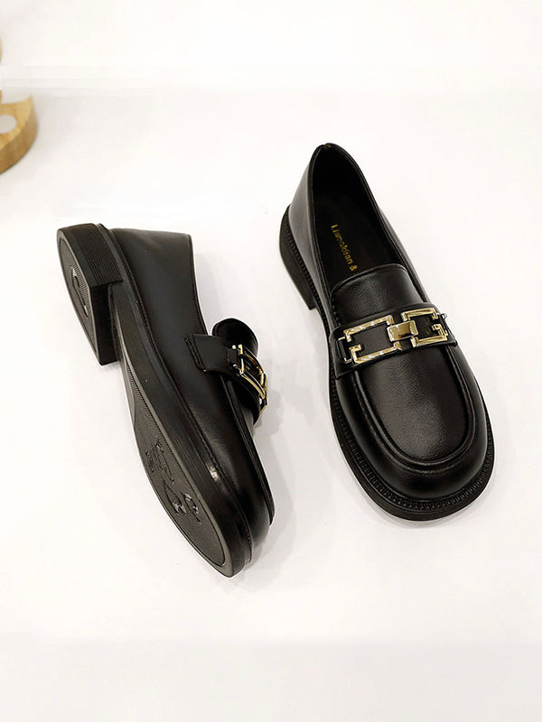 Retro Thick-soled PU Soft-soled Loafers Shoes