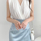 Fashion V-Neck Crossover Loose Sleeveless Solid Color Shirt Top