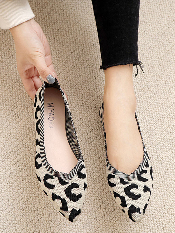 Trendy Original Leopard woven Flat Shoes