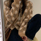 Floral Round Neck Long Sleeve Loose Sweater Cardigan