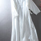 Ruffled V-neck White Dress
