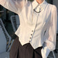 Vintage Pearl Chain Elegant Shirt