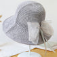 Stylish Knitting Bow-Embellished Sun-Protection Large Wide Brim Hat