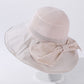 Stylish Knitting Bow-Embellished Sun-Protection Large Wide Brim Hat
