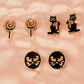Halloween Pumpkin Skeleton Bat Earrings