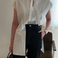 Original Slit Sleeveless Shirt Top