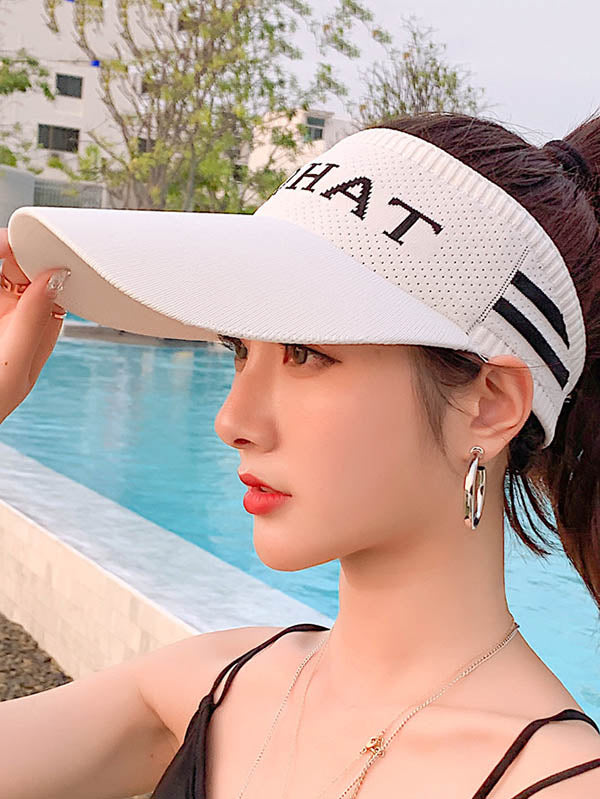Leisure Letter Print Sun-Protection Empty Top Caps