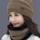 Winter Knitting Solid Color Keep Warm Scarf&Hat Two Pieces Set