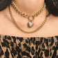 Vintage Chain Choker Layered Heart Pendant Necklaces