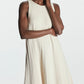 Trendy Pleated A-line Round Neck Dress