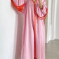 Retro V-Neck Contrasting Trim Stitching Lace Tassel Dress