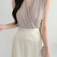 Fashion V-Neck Crossover Loose Sleeveless Solid Color Shirt Top