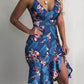 Low-cut Suspenders V-neck Ruffled Hip Wrap Dress