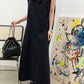 Open Back Slit Sleeveless Casual T-Shirt Dress
