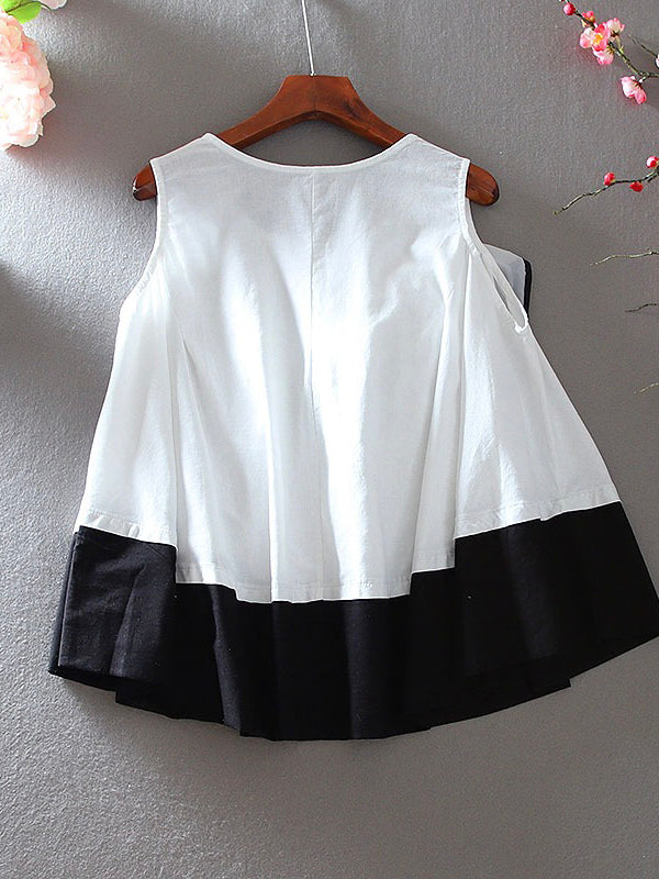 Loose Ruffle A-Line Sleeveless Shirt Blouse