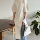 Spring Fashion Loose Solid Color Round Neck Slit Top