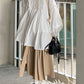 Loose Vintage Stand Collar Long Sleeve Shirt