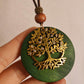 Vintage Bright Drilling Big Tree Wood Necklace