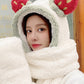 Lovely Kawaii Winter Contrast Color Keep Warm Scarf&Hat Set