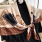 Vintage Letter Printed Square Shawl Scarf
