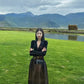 Black French Knit Panel Dress