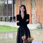 Black French Knit Panel Dress