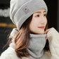 Casual Solid Color Keep Warm Knitted Scarf&Hat Two Pieces Set