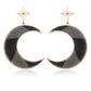 Split-color Crescent Knitting Earrings
