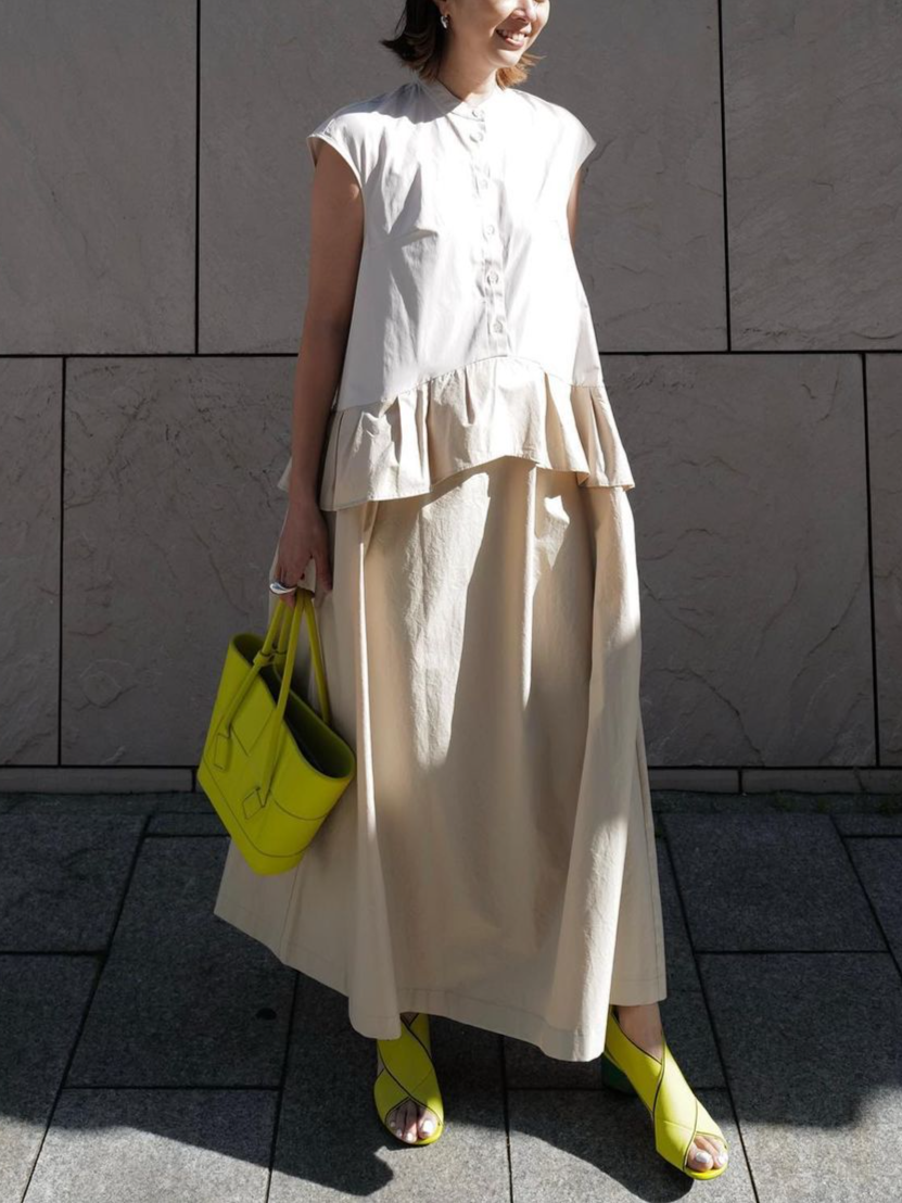 Fashion Sleeveless Round Neck Panel Long Dress