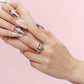 Original Adjustable Heart Shape Zircon Chain Ring