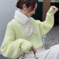 Stylish 6 Colors Ruffle Split-Joint Imitation Rabbit Wool Knitting Scarf