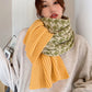 Contrast Color Houndstooth Split-Joint Knitting Scarf Shawl