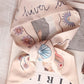 Original Flower&Letter Print Hair Band&Silk Scarf