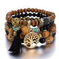 Bohemia Multi-Layer Wood Beads Handmade Tassels Bracelet