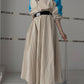 Stand Collar Color Contrast Stitching Patch Short Coat + High Waist Long Skirt Suit