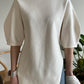 Spring Fashion Loose Solid Color Round Neck Slit Top