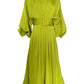 Urban Pleated With Waistband Batwing Sleeves Dresses