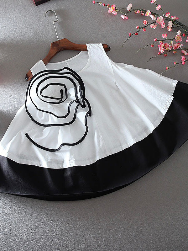 Loose Ruffle A-Line Sleeveless Shirt Blouse